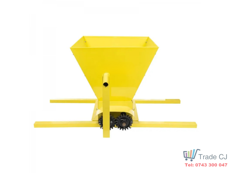 Zdrobitor manual pentru struguri, cuva 20 L, 300-500 kg h, tamburi din poliamida alimentara, distanta reglabila intre cilindri 2-8 mm