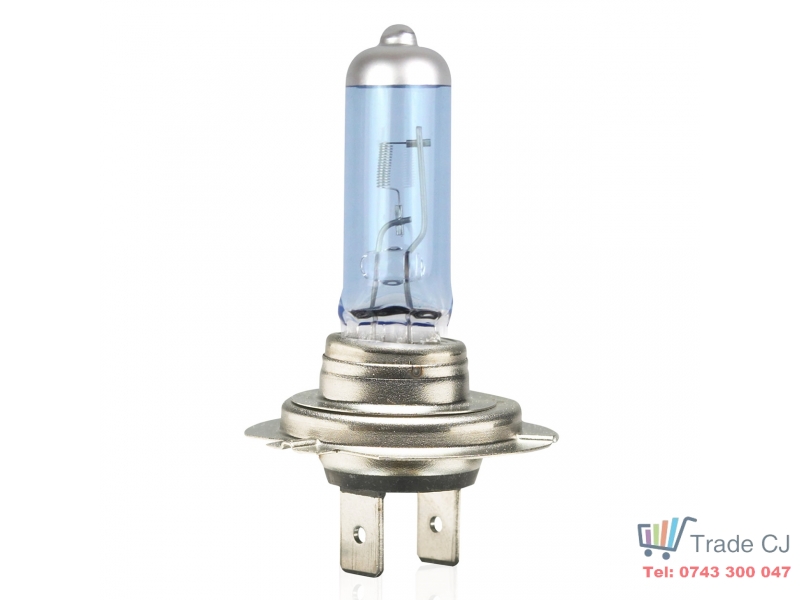 Bec auto cu halogen pentru far H7 Super White, UV Filter, 12V, 55W