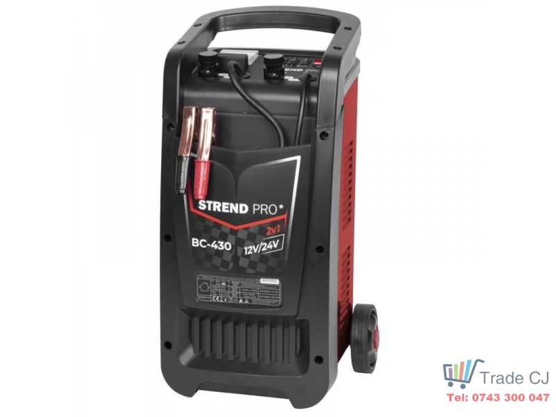 Robot pornire cu acumulator auto pe roti, 12V 24V, 1200W 2000W, 30A, curent pornire 250A