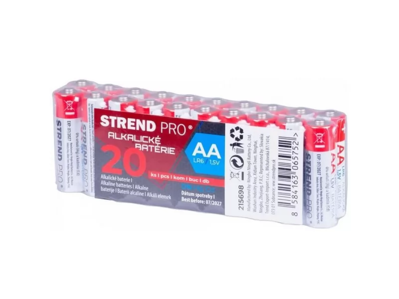 Set 20 baterii alcaline Strend Pro, LR6, AA, 1.5 V