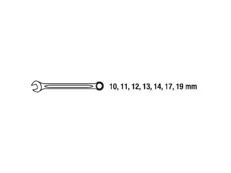 Set 7 chei combinate Honiton, 10-19mm, inelare cu clichet reversibil