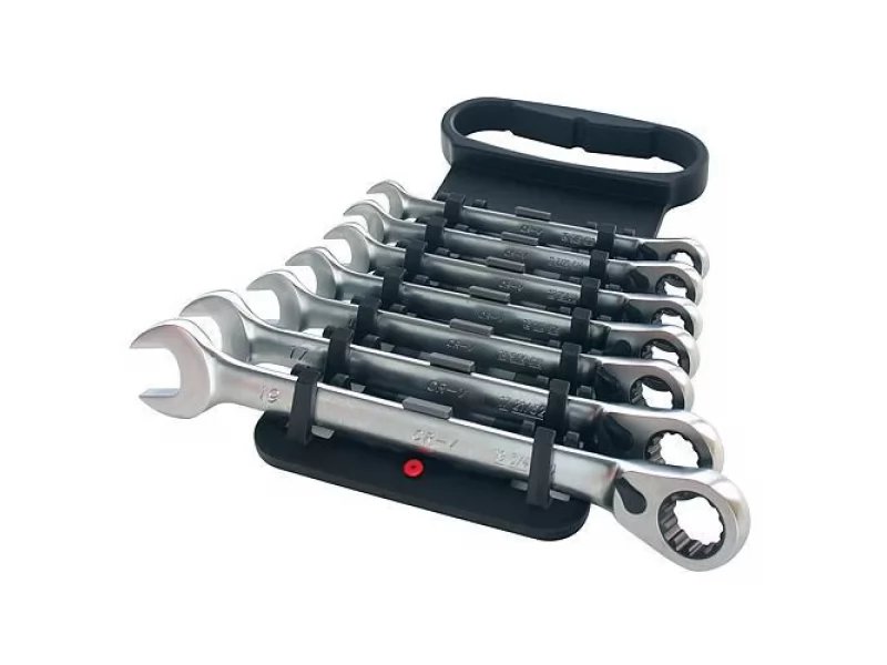 Set 7 chei combinate Honiton, 10-19mm, inelare cu clichet reversibil
