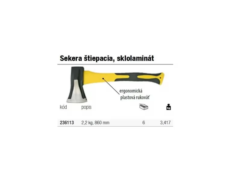 Topor cu pana pentru despicat lemne Strend Pro AX255A 2200 g, lungime 600 mm, coada fibra sticla