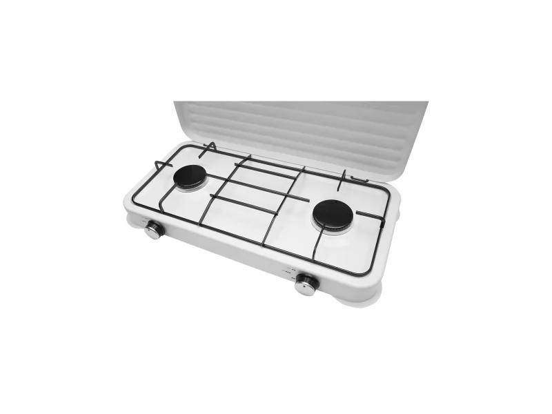 Aragaz tip plita, cu 2 arzatoare, 2x2.5 KW, diametru arzator 80 mm, dimensiuni 470 x 270 x 65 mm