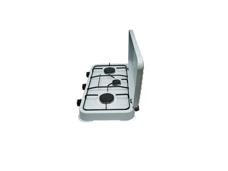 Aragaz tip plita, cu 3 arzatoare, putere 2x2 KW, diametru arzatorare 2x83 mm si 1x58 mm, dimensiuni 590 x 315 x 53 mm