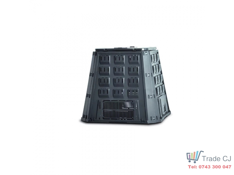Compostor de gradina, capacitate 630 l, negru, demontabil, 910x900x1070 mm