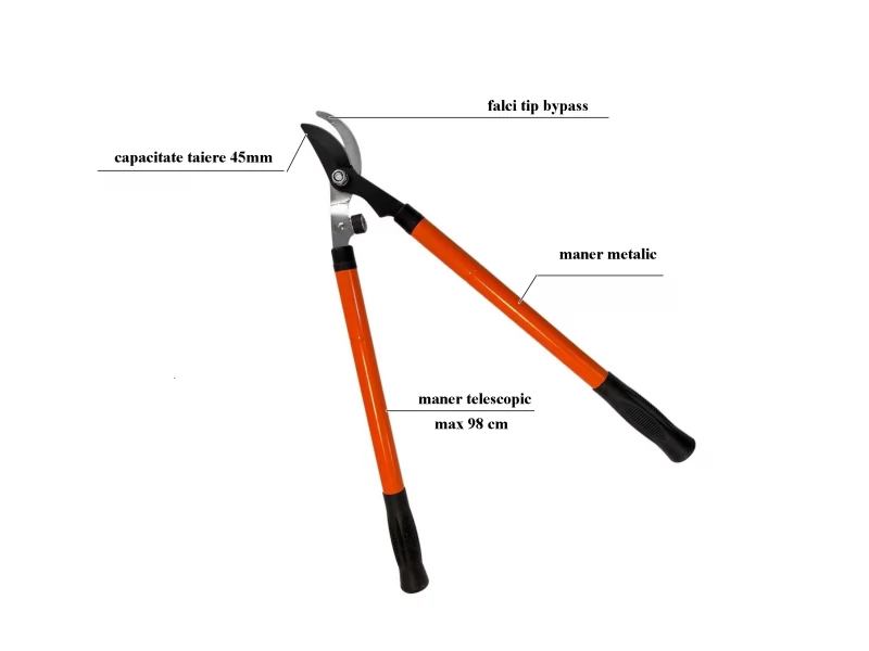 Foarfeca metalica telescopica 65-98 cm, pentru taiat crengi, max 45 mm
