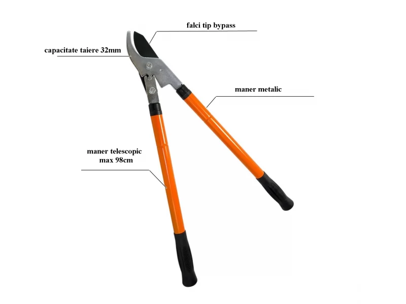 Foarfeca metalica telescopica 65-98 cm, pentru taiat crengi, max 32 mm