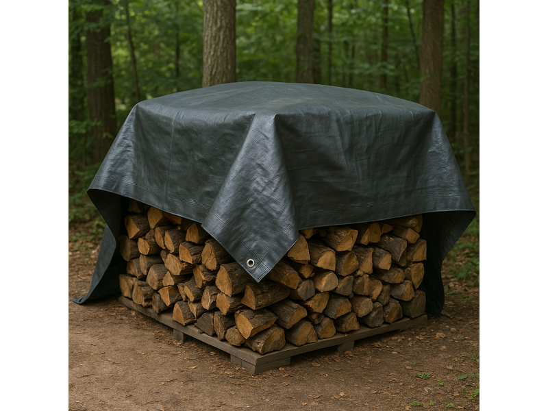 Prelata impermeabila, 2x2m, densitate 200g mﾲ, inele de prindere, gri inchis