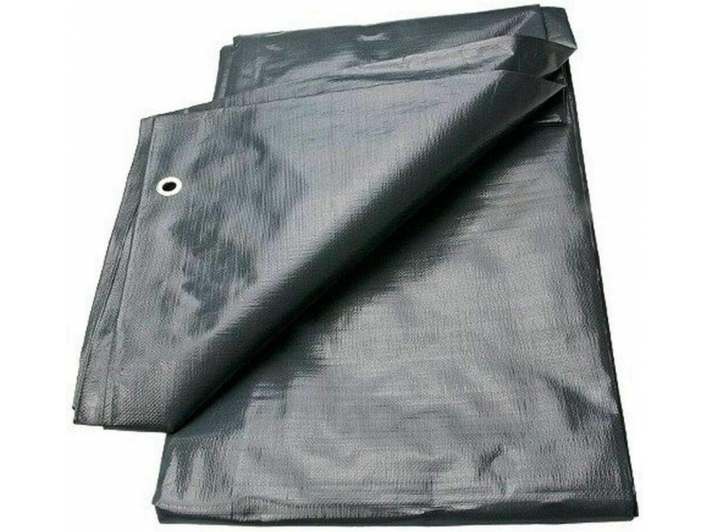 Prelata impermeabila, 2x8m, densitate 200g mﾲ, inele de prindere, gri inchis