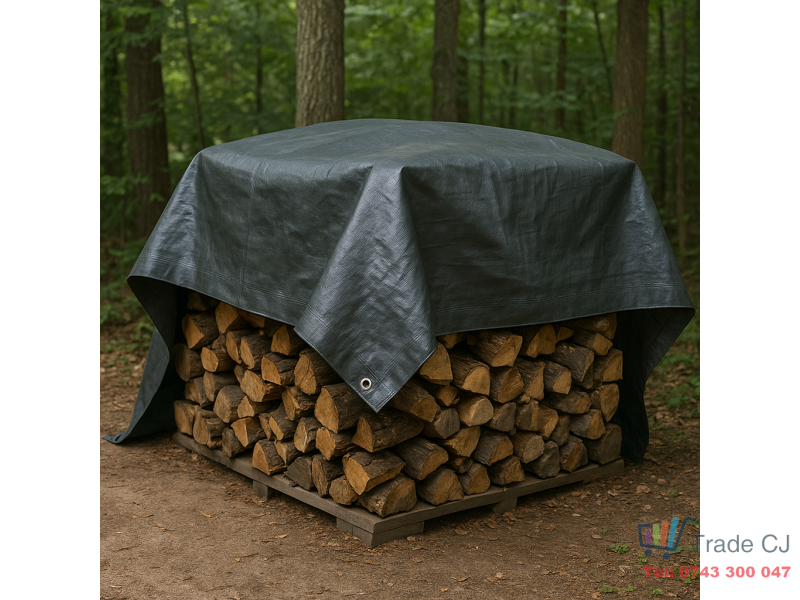 Prelata impermeabila, 3x3m, densitate 200g mﾲ, inele de prindere, gri inchis