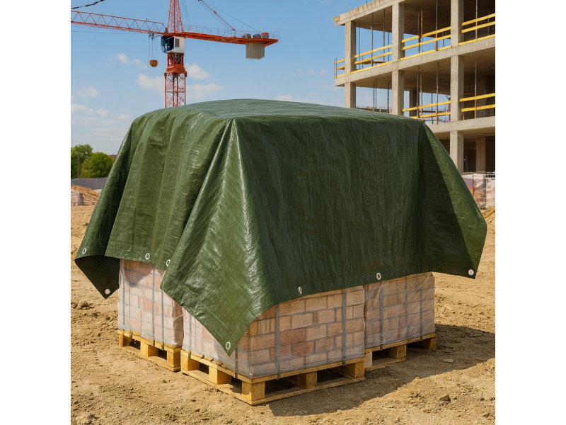 Prelata impermeabila, 3x5m, densitate 200g mﾲ, inele de prindere, verde