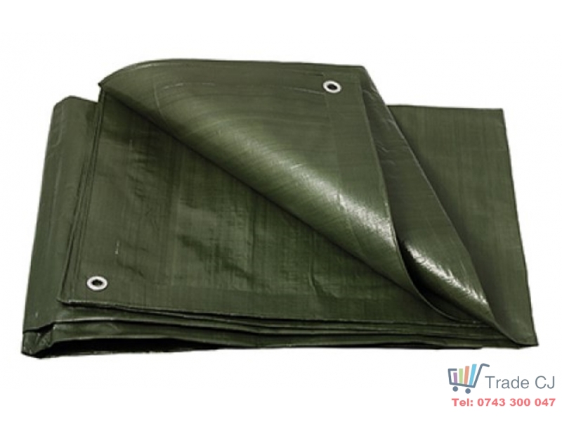 Prelata impermeabila, 4x6m, densitate 200g mﾲ, inele de prindere, verde