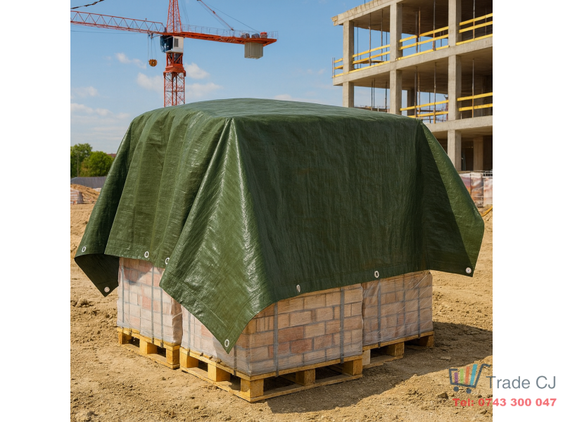 Prelata impermeabila, 4x6m, densitate 200g mﾲ, inele de prindere, verde