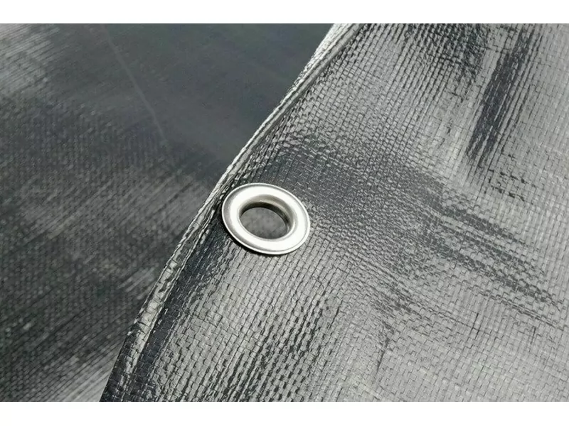 Prelata impermeabila 8x12m, densitate 200g mﾲ, inele de prindere, gri inchis
