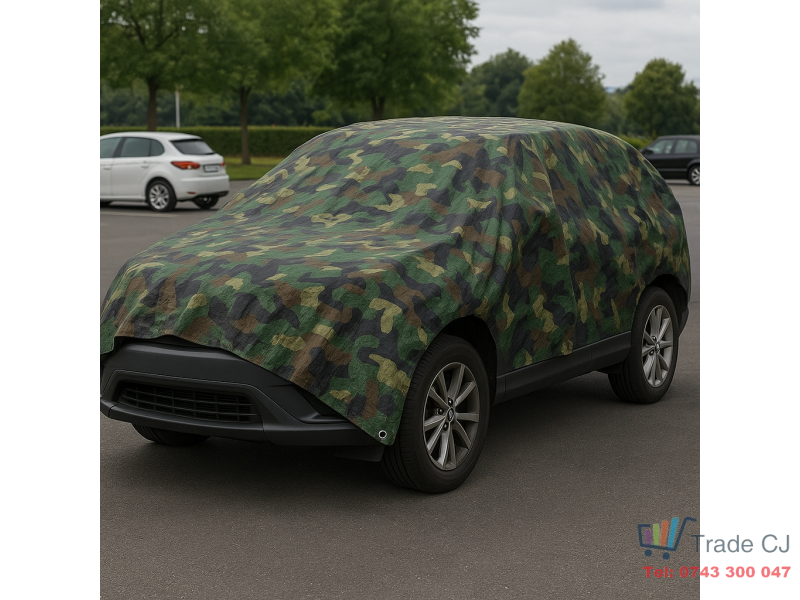 Prelata impermeabila Army Camouflage, 2x4m cu inele de prindere, 80gr mﾲ