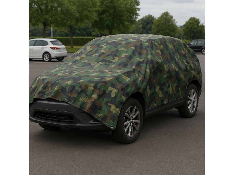 Prelata impermeabila Army Camouflage, 2x4m cu inele de prindere, 80gr mﾲ