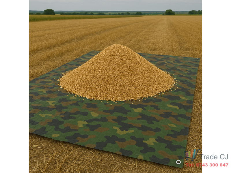 Prelata impermeabila Army Camouflage, 4x5m cu inele de prindere, 80gr mﾲ