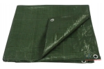 Prelata impermeabila, 6x10m, densitate 65g mᄇ, inele de prindere, culoare verde
