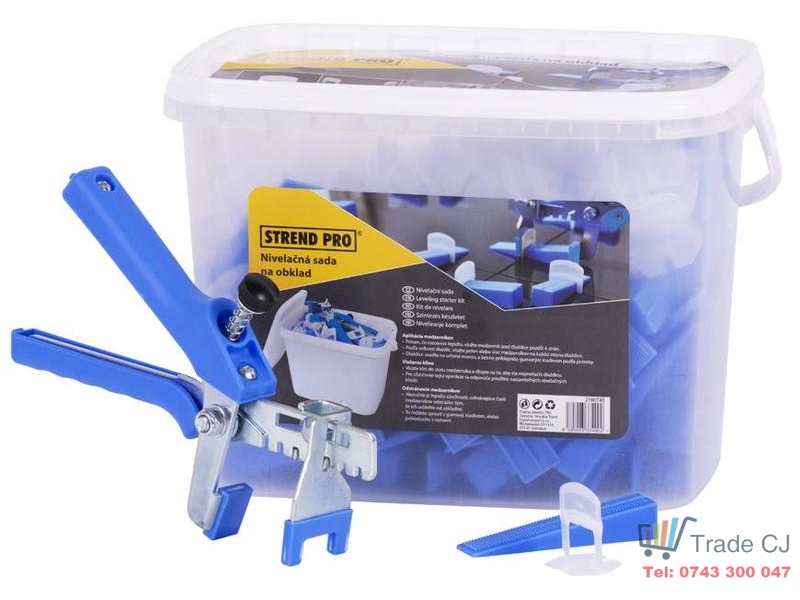Kit nivelare placi gresie si faianta, 100 distantiere 1mm autonivelante, 100 pene, 1 cleste