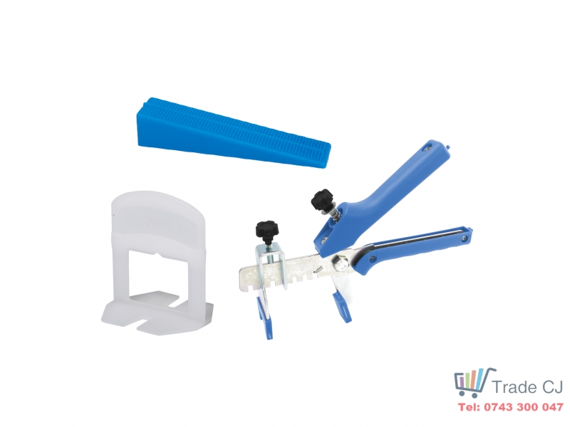 Kit nivelare placi gresie si faianta, 100 distantiere 1,5mm autonivelante, 100 pene, 1 cleste
