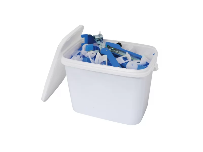Kit nivelare placi gresie si faianta, 100 distantiere 1,5mm autonivelante, 100 pene, 1 cleste