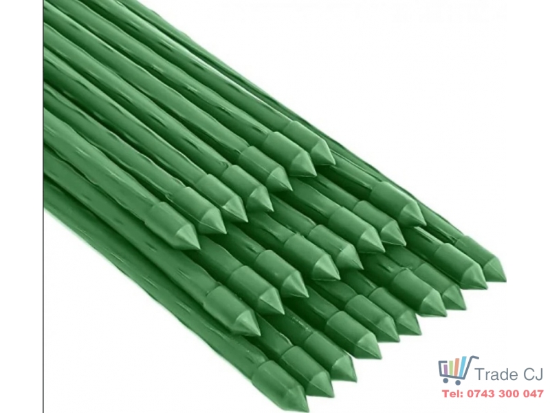 Set 25 araci pentru rosii, castraveti si fasole, suport plante gradina, metal acoperit cu PVC, culoare verde, 210 x 1.1 cm, SGTT Garden