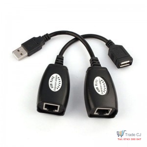 USB RJ45 Extension Adapter 45m Cat 5 6