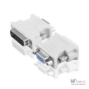 Adaptor tata DVI-D 24+1 pini la VGA mama