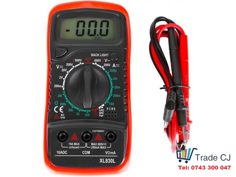 Electric Measuring Device Digital Multimeter XL830L AVO Continuity Buzzer Backlight Blue LED