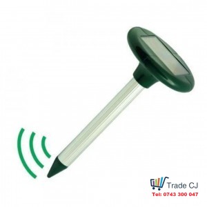 Solar-Powered Ultrasonic Mole Repeller for Garden with Aluminum Stake