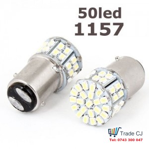 LED bulb 1157 two-phase 50SMD white light BAY15D 12V 2 pcs