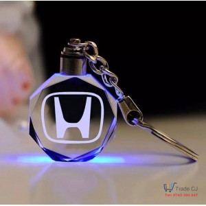 HONDA car keyring, key ring, multicolored led - Free Delivery