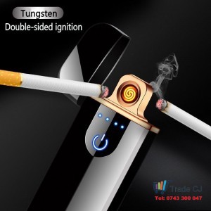 Electronic lighter with double arc and touch ignition