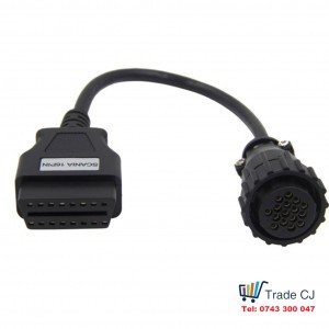 16-pin OBD2 adapter cable for Scania truck lorry