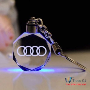 The perfect gift Glass keychain with 6 Audi LEDs - Free Delivery