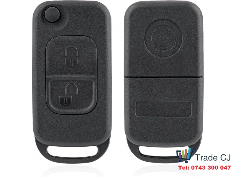 Folding Key Shell for Mercedes-Benz W168, W124, W202, W210, W211, W203, C-Class, E-Class, S-Class, ML, SL – 2 Buttons