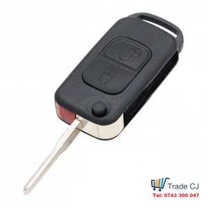 Folding Key Shell for Mercedes-Benz W168, W124, W202, W210, W211, W203, C-Class, E-Class, S-Class, ML, SL – 2 Buttons