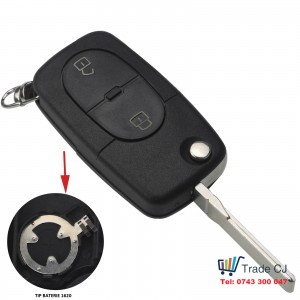 Flip Remote Car Key Shell Cover for Audi A4 A6 A8 TT Cabriolet Allroad 2 Buttons