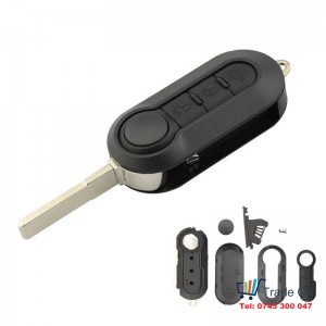 Flip Remote Car Key Shell Cover 3 Buttons for Fiat Punto, Grande Punto, Bravo, 500, Ducato, Doblo