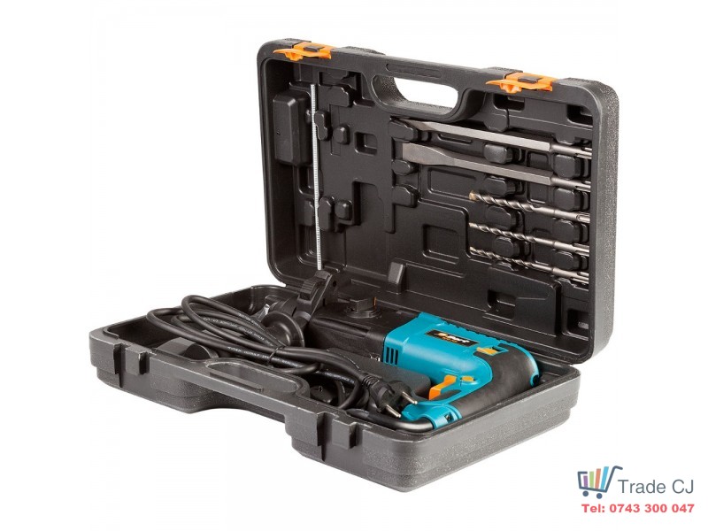 Rotary hammer + carrying bag with 620W Bort BHD-720 accessories