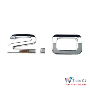 2.0 Silver ABS Emblem For Trunk