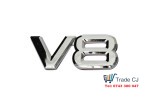 V8 Silver ABS Emblem For Trunk