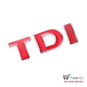 Chrome TDI Emblem with Red I