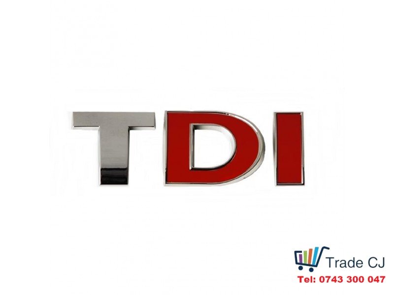 Chrome TDI emblem with red DI