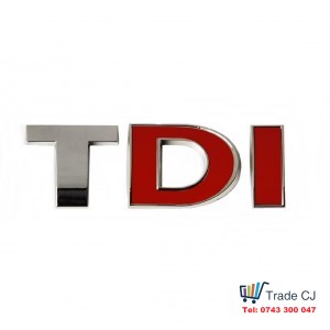 Chrome TDI emblem with red DI
