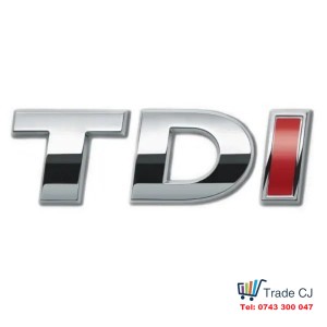 Chrome TDI Emblem with Red I