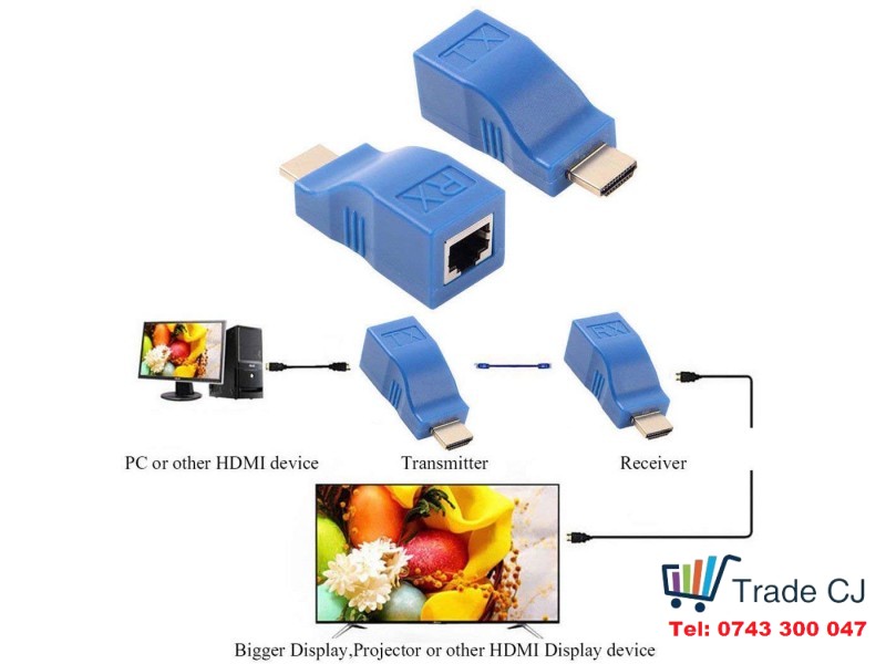 HDMI Extender with one CAT5e CAT6 1080P 4K TX RX