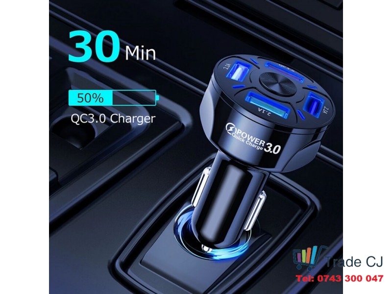 Universal car charger Auto 4 ports USB lighter QC Fastcharge
