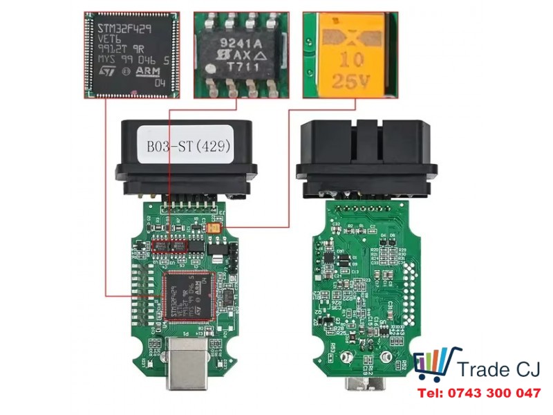 Hex V2 Auto Diagnostic Interface, ARM STM32F429, VCDS 23.11 English Romanian
